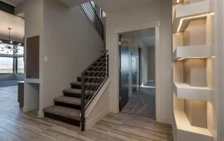 staircase in custom home build