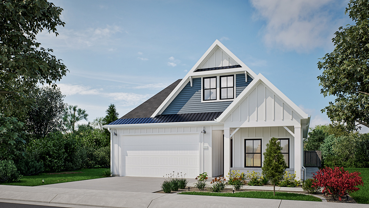 Front of House and Yard rendering